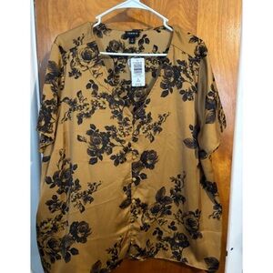 Torrid Mustard Floral Blouse
